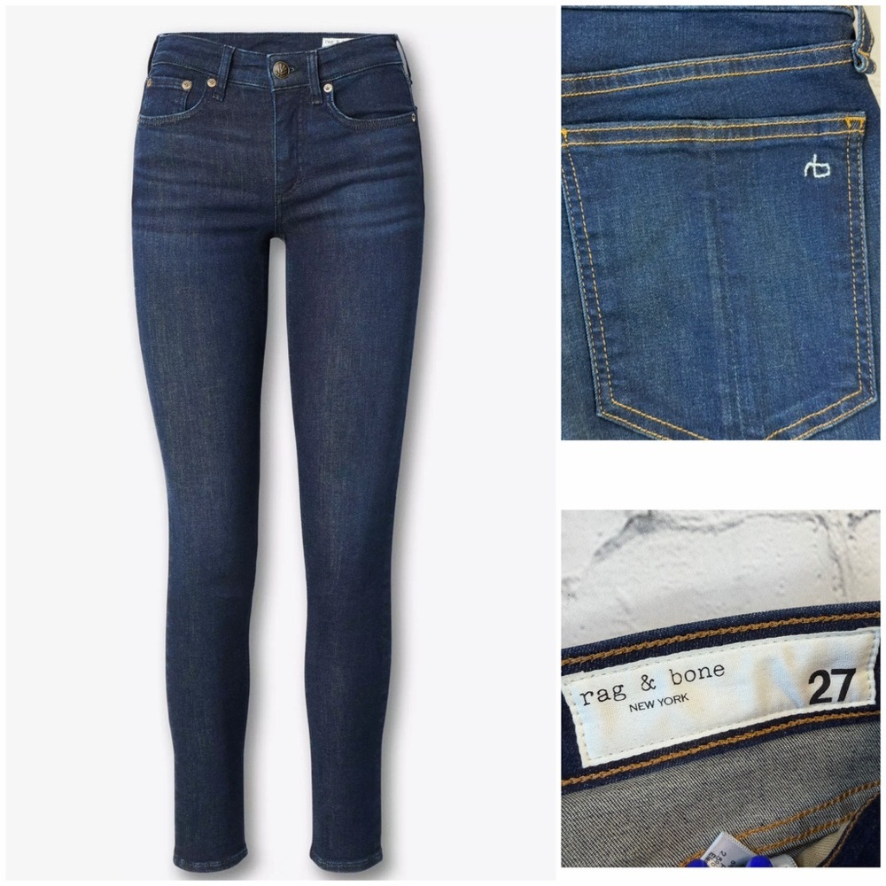 Rag & Bone Dark Blue Cate Mid-Rise Ankle Skinny Jeans size 27